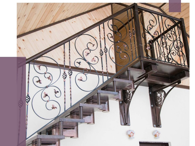 Кованые лестницы в Новом Уренгое от 81104 руб. под ключ