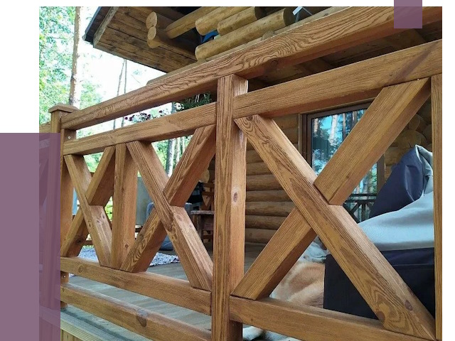 Деревянные перила под ключ в Новом Уренгое от 7799 руб. 