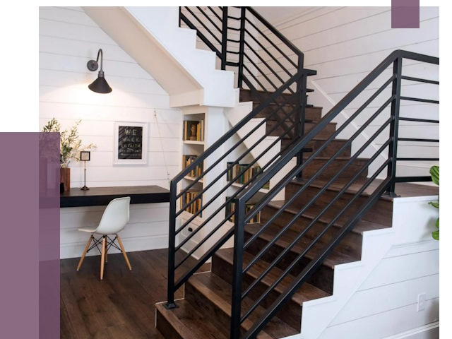 Перила для лестницы в доме в Новом Уренгое от 7539 руб. — ПРОЛЁТ-Нвг