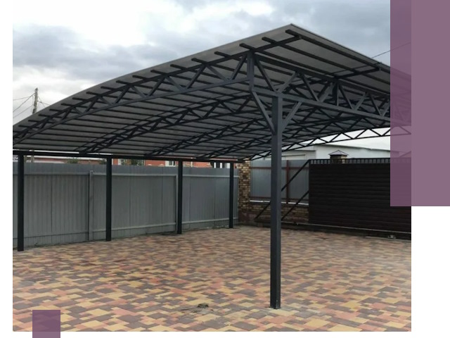 Металлические навесы под ключ в Новом Уренгое — изготовление и монтаж