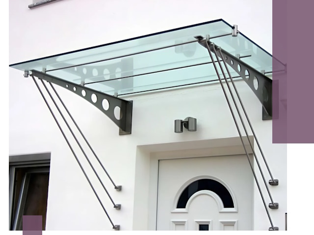 Козырьки над входом под ключ в Новом Уренгое — изготовление и монтаж