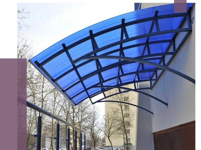 Козырьки из поликарбоната в Новом Уренгое от 4367 руб. под ключ | ПРОЛЁТ-Нвг