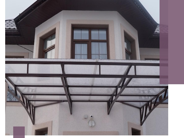 Козырьки из поликарбоната под ключ в Новом Уренгое