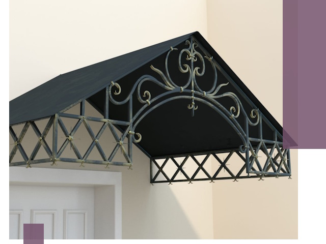 Двускатные металлические козырьки под ключ в Новом Уренгое